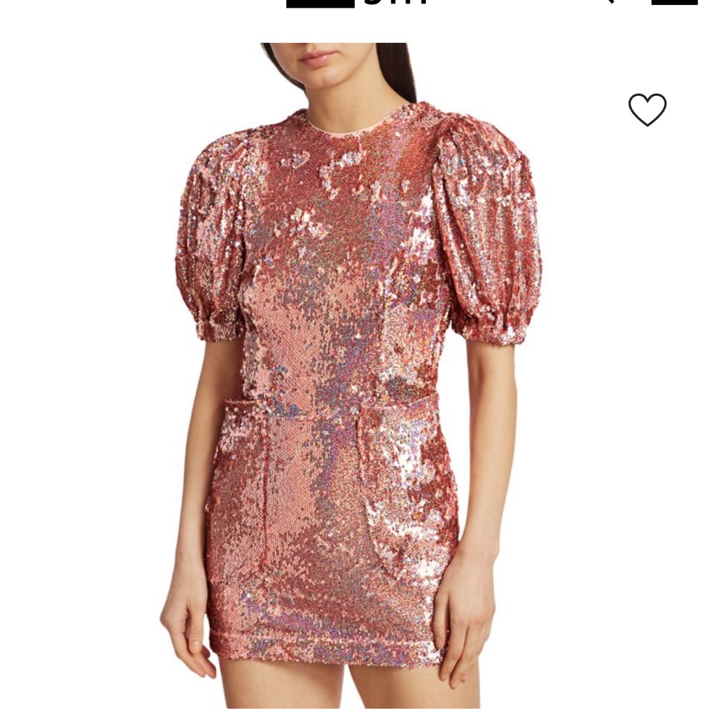 Saks Fifth Avenue Rose Gold Sequin Long Sleeve Dress